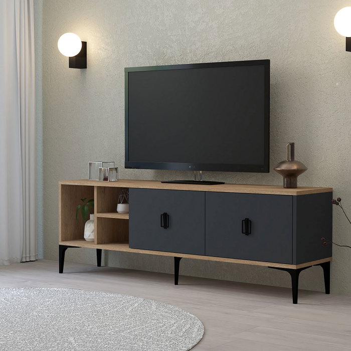 Hanah Home Era 3505 Soporte para TV Roble Zafiro y Antracita